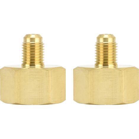 2 Adaptateurs Charge Réfrigérant W21 vers 1/4 SAE – Laiton CVC pour R32 R134a R407a R404a, Connexion Fiable pour Maintenance (1/5)