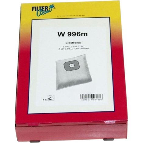 W996M SACS ASPIRATEUR (X4) pour PIECES ASPIRATEUR NETTOYEUR...