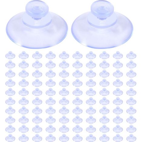 Filiyano-100 ventouses transparentes en plastique, avec crochets pour l'extérieur, la cuisine, la salle de bain et les fenêtres (20 mm). (1/5)