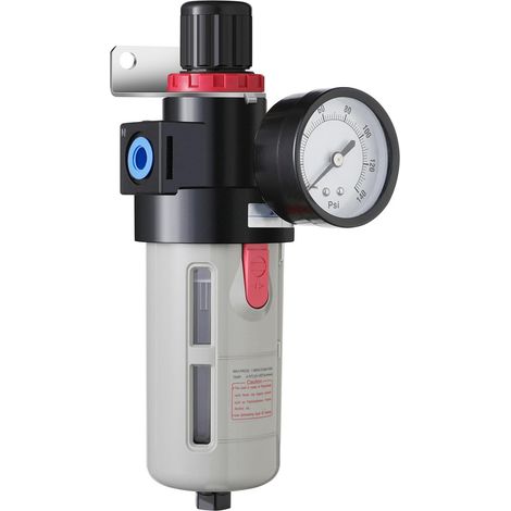 FILTRO DE AIRE REGULADOR 150 ML, 1/4" FILTRO COMPRESOR AIRE. Regulador de presion con manometro para separar agua y humedad (1/3)