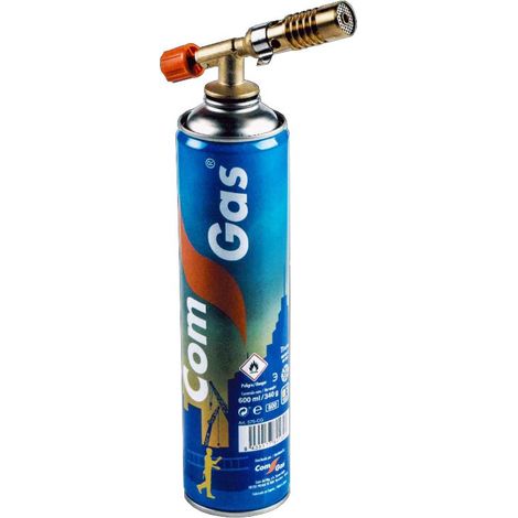 comgas kit soldador soplete pistola+botella gas-propano 600ml rosca 7-16 1047kit