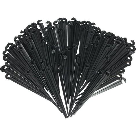 Lntyq 100PCS Goutteur Irrigation Réglable de Tuyau, Système d'Arrosage Automatique Goutte à Goutte, Gicleurs Drippers, Piquets de Support, pour Plante Serre/DIY Jardin/Parterres de Fleurs/Herbes