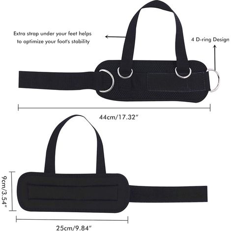 paire de sangles de cheville pour accessoires de machine à câbles, sangles de cheville réglables pour salle de sport d'intérieur avec 4 anneaux en D pour les extensions de jambes, les exercices pour l