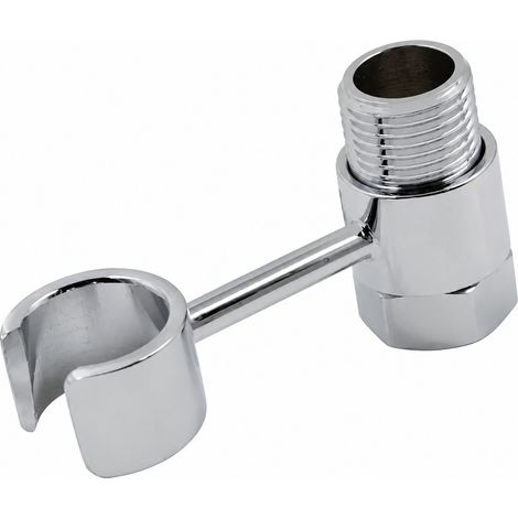 Support de pommeau de douche avec poignée intégrée, raccord 20 mm, universel et réglable à 360°, fixation murale (1/5)
