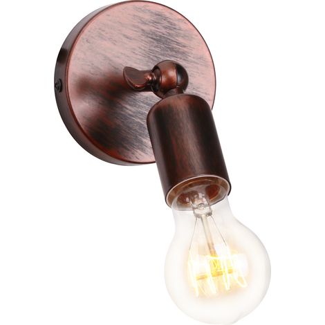 Applique da Parete Industriale Metallo Ferro Lampada da Parete E27 Retrò per Camera da Letto Soggiorno Corridoio Sala da Pranzoa, Rosso Rugginato