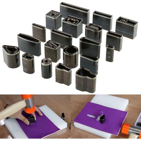 39Pcs Kit Outils de Coupe Cuir Poinçon à Main Découpeur Bricolage DIY pour Téléphone Portable Cutter Punch en Cuir pour Maroquinerie Artisanat avec Boîte (1/5)