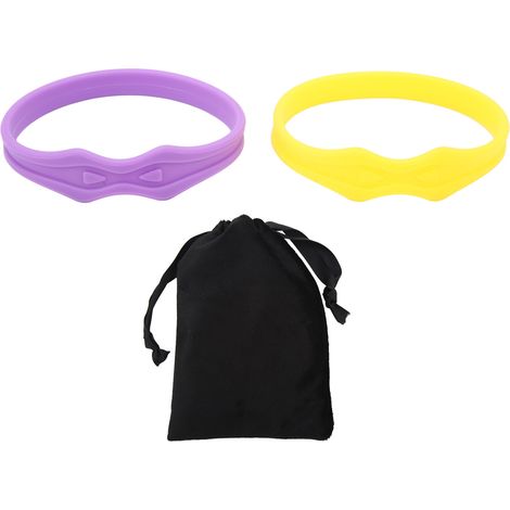 2 pièces Sangle Rotulienne Silicone Soutien Tendon Respirant Genouillère Souple Ceinture de Maintien Jaune Violet Basketball (1/5)