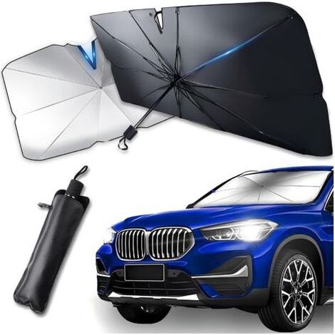 Parasole parabrezza dell'Auto Prima di 135 x 73 cm - Anti - UV del 99%, Ombrellone Pieghevole, Adatto per Auto, SUV e Furgoni - Facile da Installare E Compatto. (1/5)