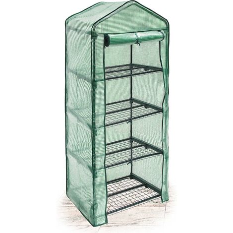 Relaxdays Greenhouse 4 Levels Tear-Resistant Growth Support for Plants, Levels Each of 60 x 46 cm (23.6 x 18.1 in)
