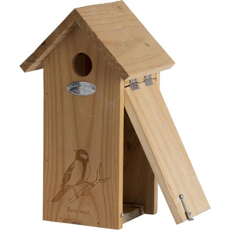 Nido de madera de pino, 30 cm de altura.