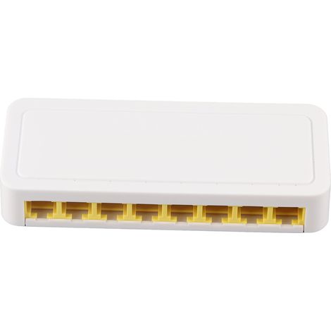 Commutateur Ethernet 8 ports, fonctionnement silencieux professionnel, Plug and Play, répartiteur LAN RJ45 pour la maison et le bureau, prise UE 100-240 V