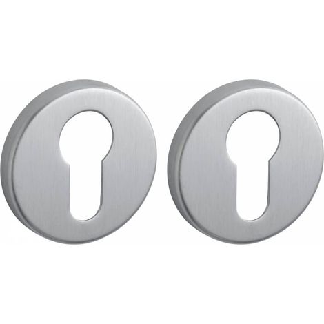 Coppia di rosette tonde Ø 50 mm con foro cilindro, cromo satinato – THIRARD (1/2)