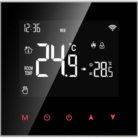 16A WLAN-Smart-Thermostat für elektrische Fußbodenheizung, Fernsteuerung über die Tuya-App, Wochentimer, kompatibel mit Alexa und Google Home