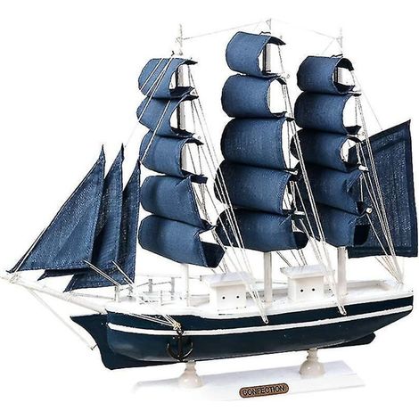 Modellsegelboot aus Holz, handgefertigte Dekoration, maritimes Spielzeug im Piratenstil, Tischdekoration, Meeresspielzeug – 23 cm (1/3)