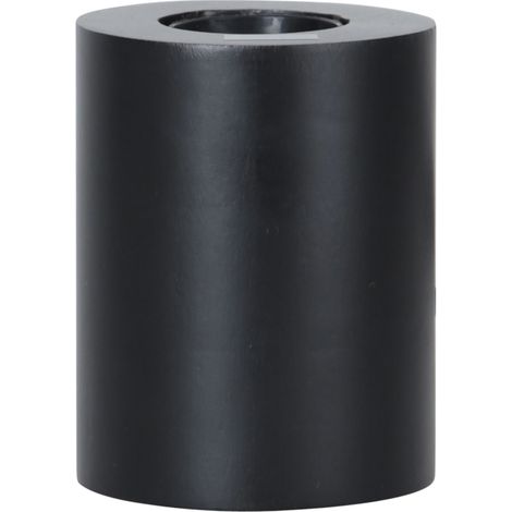 Kleiner Lampenfuß ,Tub', E27-Fassung, Holz in Schwarz, Ø 8cm, H 10cm (1/5)