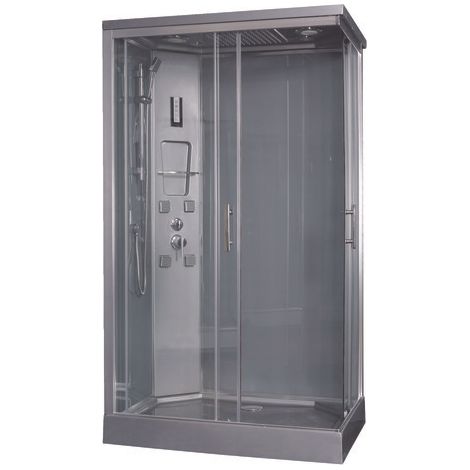 ONDEE - Cabina de ducha hidromasaje SERY - Cromo - En kit - 120x80cm