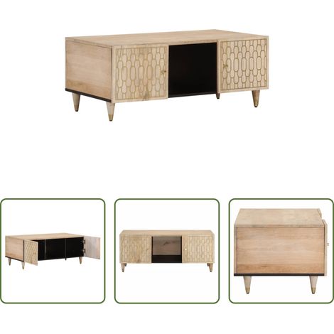 Table d'appoint bois manguier - Table basse 100x54x40 cm bois de manguier massif (1/5)