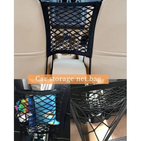 Sac Filet Voiture 2 Couches-1,,Standard, Porte Sécurité Arrière Dossier Bagages, Rangement Conducteur Accessoire Auto, Aucunely (1/5)