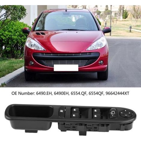 Bouton Interrupteur Commande Lève-vitres avant droit Pour Peugeot 207 6490.EH HAN07 (1/4)