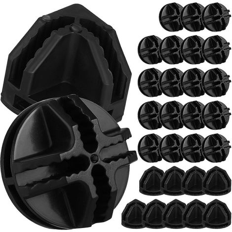 Lot de 30 connecteurs en plastique pour étagères grillagées et cubes de rangement, idéaux pour les placards et les étagères métalliques.-Black (1/3)