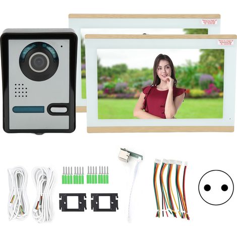 Sonnette vidéo WiFi 10 pouces 1080P 2 écrans vision nocturne filaire détection de mouvement audio bidirectionnel pour Tuya 100-240V prise UE (1/5)