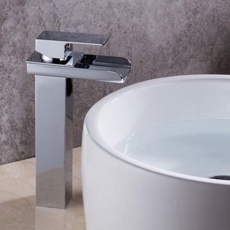 Robinet cascade chromé – Hauteur 32 cm – Modèle 9032 – Pour lavabo (1/3)