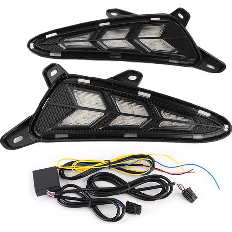 Feux de jour à LED en forme flèche, 3 couleurs, compatibles avec Toyota C-HR 2016-2019