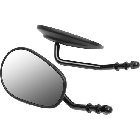 Espejos retrovisores para motocicleta compatibles con espejos Harley, espejos metálicos de alta calidad, espejos Harley 883 (negros) (1/3)