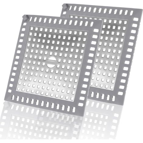 Filtre à cheveux pour douche, siphon de sol en acier inoxydable, convient aux baignoires et cuisines, 12,3 x 12,3 cm, 2 pièces
