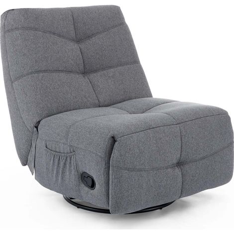 Austin Swivel & Rocker Manual Fabric Recliner Chair Grey