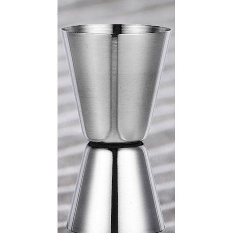 Misurino da cocktail in acciaio inox, doppio misurino per il bar di casa, misurino singolo e doppio da 25 ml e 50 ml, argento, 9 × 4,5 cm (1/5)