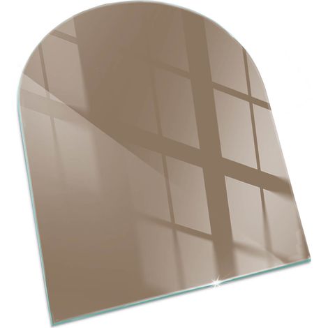 Funkenschutzplatte für Kamin Schutzplatte Design Hartglas Dekorative Glasbodenplatte Glasboden Motiv Farbe Braun 80x70 cm