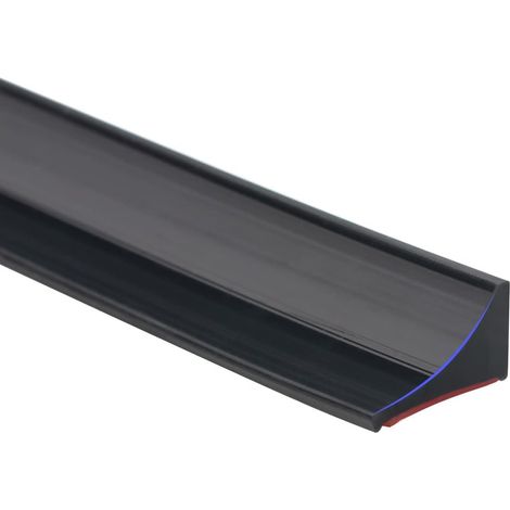 1 m Shower Threshold, Foldable Water Barrier, Self-Adhesive Shower Barrier, Door Seal, Overflow Protection for Bathtub, Kitchen, and Bathroom, Black (1/5)