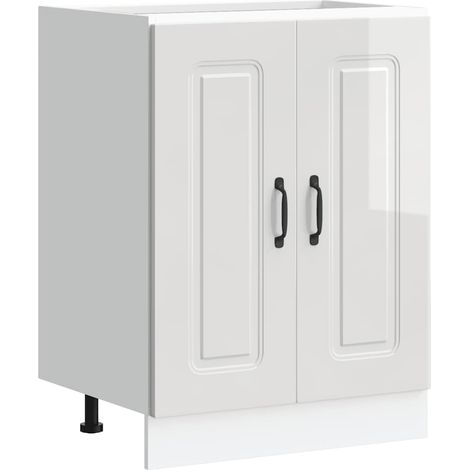 Maison Exclusive - Mueble bajo para fregadero Kalmar blanco brill