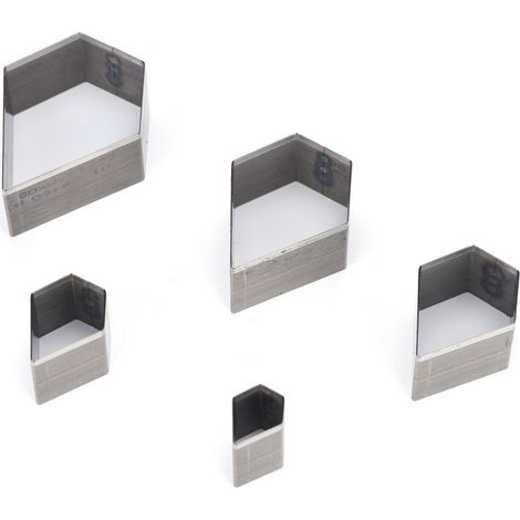 Outils de découpe du cuir (ensemble de 5 pièces) : couteau, formes géométriques et moules de perforation artisanale. (1/5)