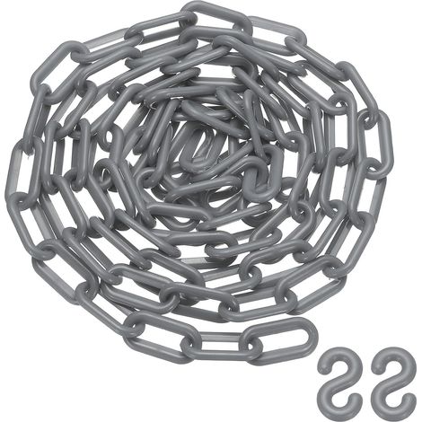 Chaîne En Plastique De 10 Pieds, Barrière De Sécurité Chaîne 1x2 Pouce Boucle Léger Imperméable Contrôle Foule File D'Attente Concerts Parking DIY Clôture Porte, Ton Argenté (1/5)