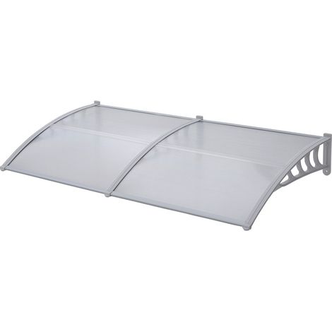 SVITA Vordach weiß Dach transparent 200x90cm Haustürvordach Pultdach Türdach Set