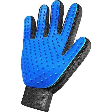 Gant 2 en 1 pour animaux de compagnie (bleu main droite)