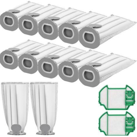 QORVA-Lot de 12 Sacs en Microfibre compatibles pour Vorwerk VK7S VK7 FP7S FP7-12 Sacs Aspirateur + 2 Filtres Moteur (1/5)