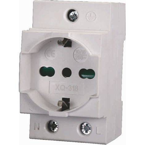 ETTROIT JXDA-05 Schuko-Steckdose – Bypass 16 A 220 VAC von DIN-Anschlussfeld 2,5 Module