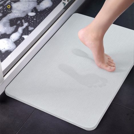 BEBUSINGOTO Alfombrilla de baño antideslizante de diatomita, de secado rápido y súper absorbente, 35 x 45 cm (1/5)