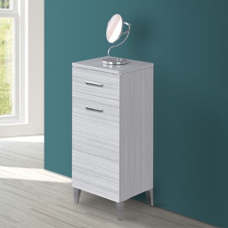 Base multiuso 35x34 cm grigio con anta reversibile e cassetto Desya (1/5)