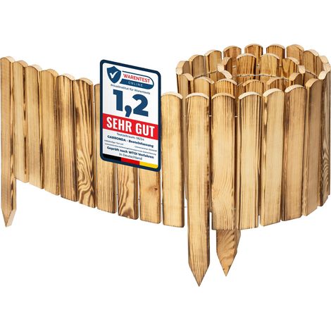 Garronda 200x30 cm Rasenkante Beeteinfassung Holz Gebrannt GD-0046 (1/5)