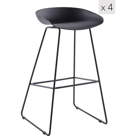 Nordlys - Lot de 4 Tabourets de Bar Scandinave Design