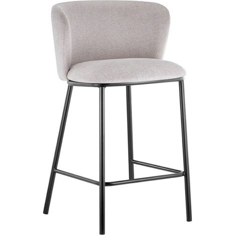 Sgabello da bancone 'Arthus' in tessuto beige, dimensioni: H88.5 x L53 x P50.5 cm