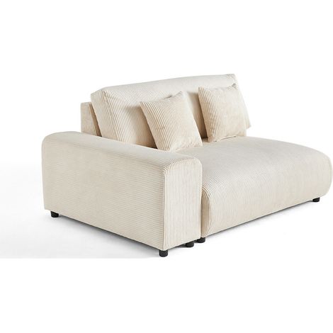 Lisa Design – Module d'assise 2 places avec accoudoir gauche – Canapé modulable en velours côtelé – Dimensions 153x108 cm – Confort optimal pour deux personnes (1/5)