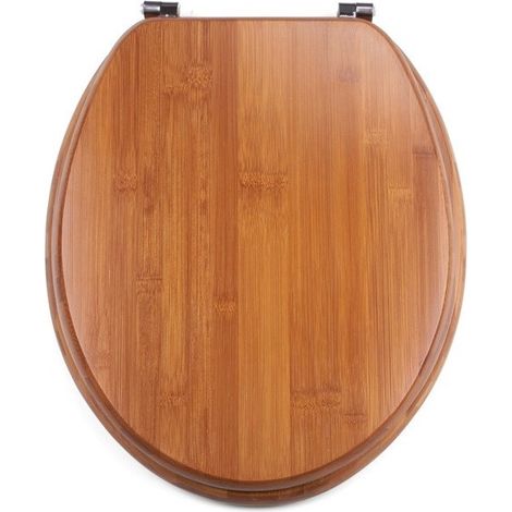 Asiento de Inodoro de Bambú - Bisagras de Acero Inoxidable MSV