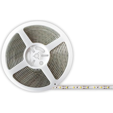 Ruban LED 5 Mètres 8W SMD 3528 - Bande à LED Lumineuse 6500K Blanc Froid - Ruban LED d'Intérieur avec Bande Adhésive et Flexible pour Maison, Cuisine, Salon - 5m - Alimenté 12V (1/5)