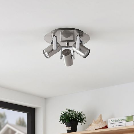 [GEBRAUCHT] B-Ware Lindby Deckenleuchte Reina Deckenlampe Rondell Nickel 3 Flammig Gu10 Led Lampe