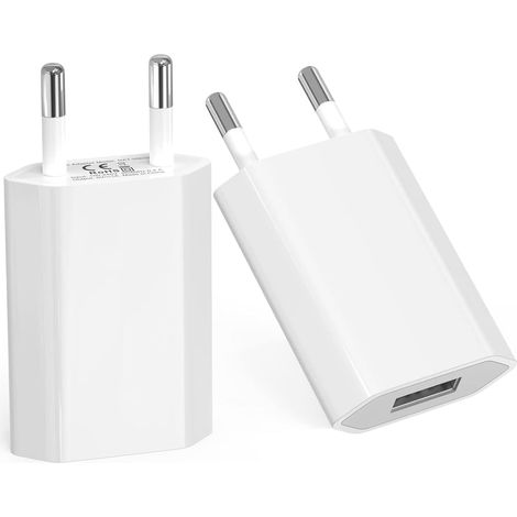 Prise USB Serteur (2 Packs) 5V1A pour iphoe ipad Sansung Huawei Sony LG Smartphones iWatch appareils Photo tablettes MP3 etc Chaegeur USB 5W (1/5)